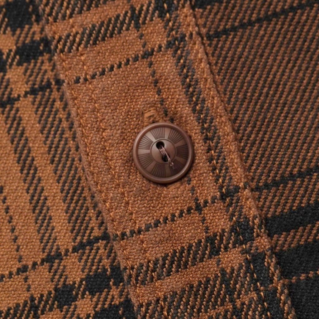 Studio D'Artisan Kakishibu Dyed Heavyweight Check Flannel Shirt