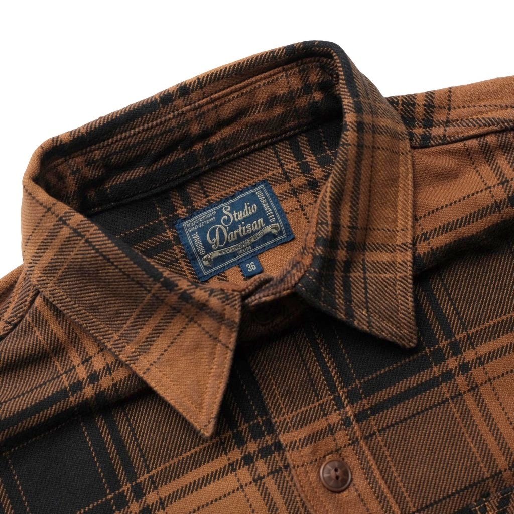 Studio D'Artisan Kakishibu Dyed Heavyweight Check Flannel