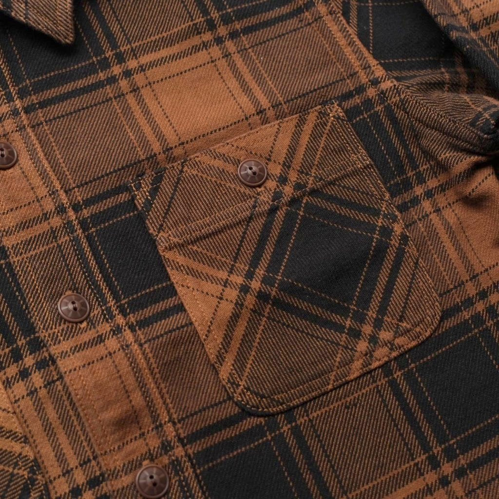 Studio D'Artisan Kakishibu Dyed Heavyweight Check Flannel Shirt