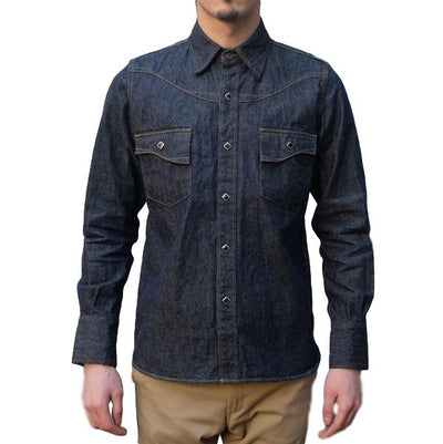 Samurai Jeans SWD-L02 Selvedge Denim Western Shirt - Okayama Denim Shirt - Selvedge