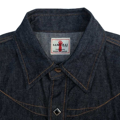 Samurai Jeans SWD-L02 Selvedge Denim Western Shirt - Okayama Denim Shirt - Selvedge