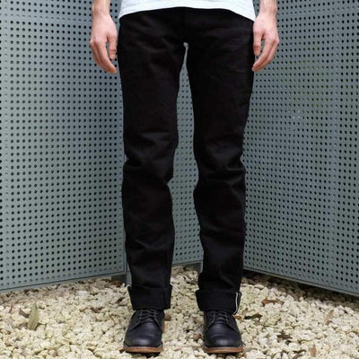 Samurai Jeans S710NBK 17oz. Black x Black Selvedge Denim Jeans (Slim Tapered) - Okayama Denim Jeans - Selvedge