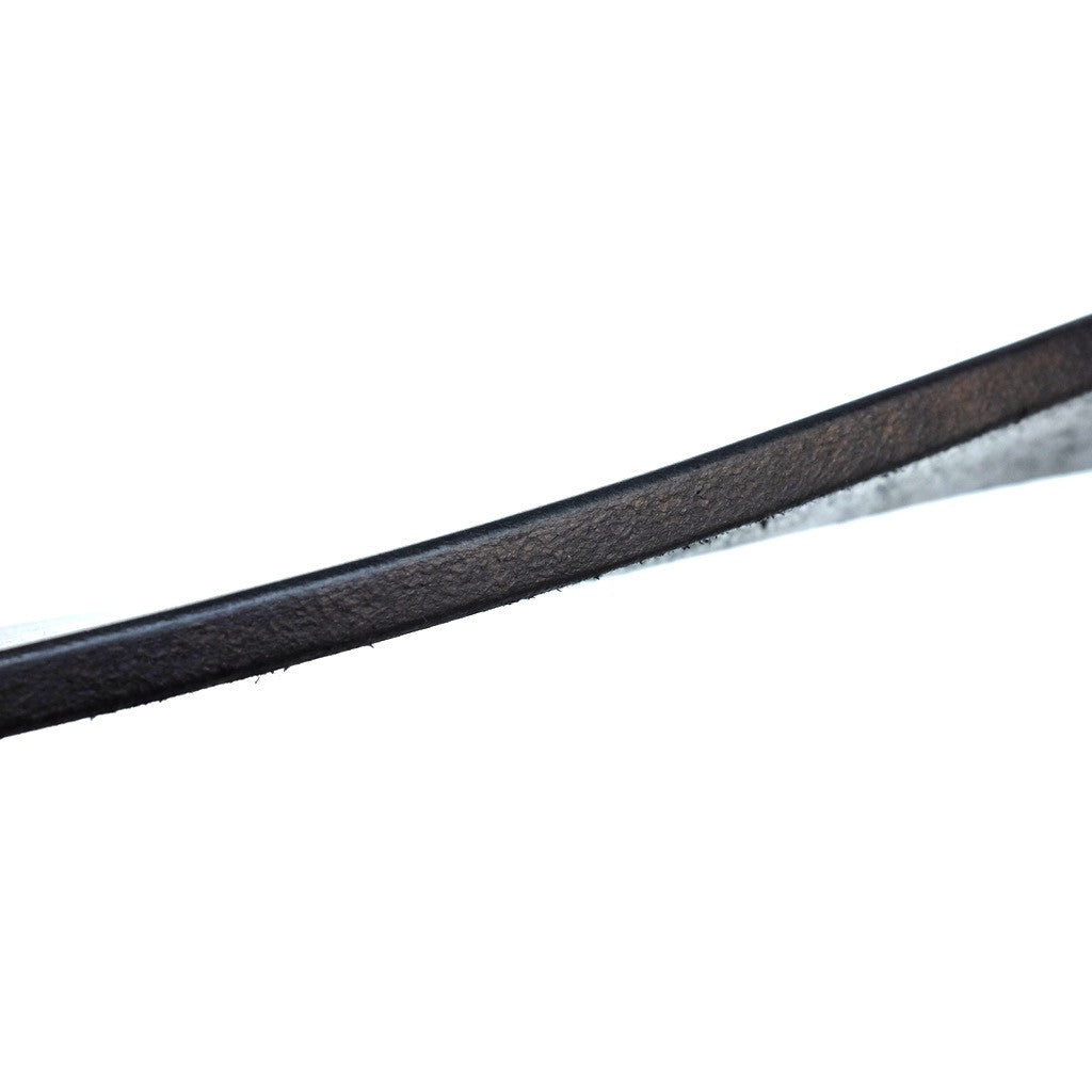 Samurai Jeans W001 Heavyweight Curved Leather Belt (Black) - Okayama Denim Accessories - Selvedge