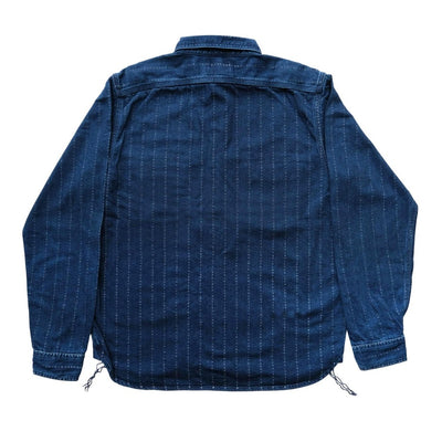 Samurai Jeans SSS22-SHR Distressed "Shuriken" Wabash Stripe Shirt