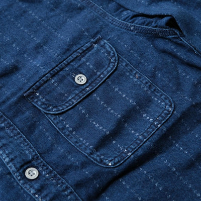 Samurai Jeans SSS22-SHR Distressed "Shuriken" Wabash Stripe Shirt