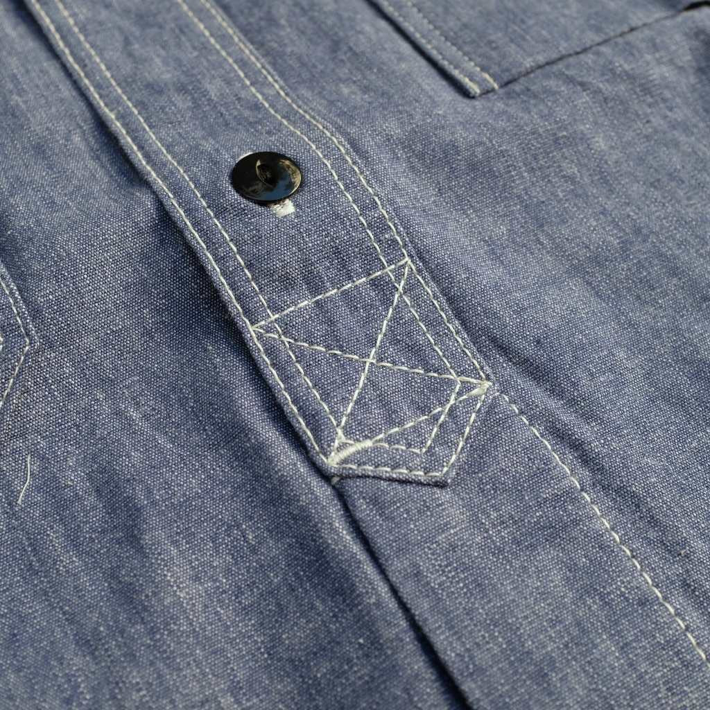 Studio D'Artisan Selvedge Chambray Work Shirt - Okayama Denim