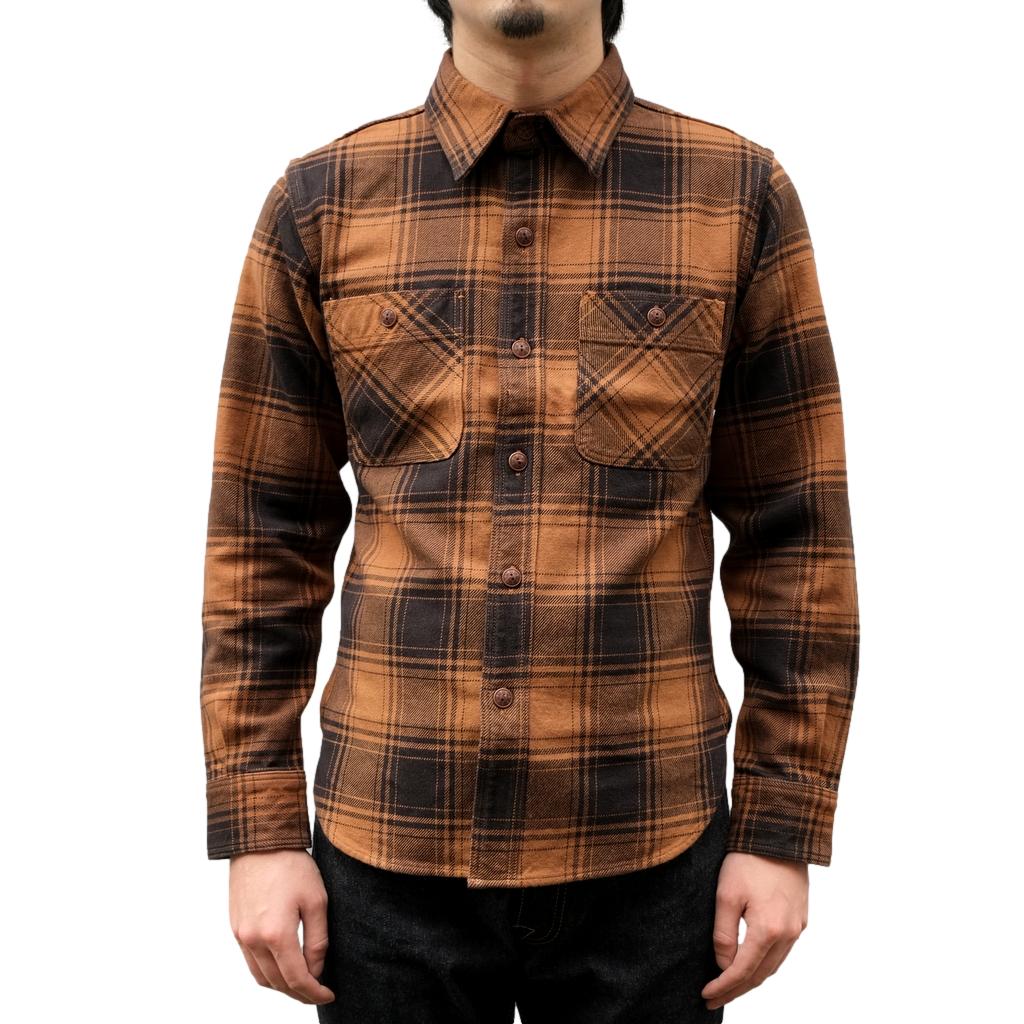 Studio D'Artisan Kakishibu Dyed Heavyweight Check Flannel Shirt