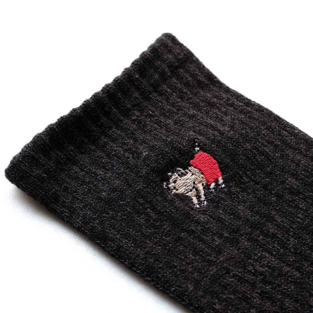 Studio D'Artisan Heather Long Socks (Charcoal Gray) - Okayama Denim Accessories - Selvedge