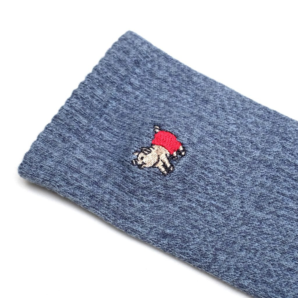 Studio D'Artisan Heather Long Socks (Denim) - Okayama Denim Accessories - Selvedge