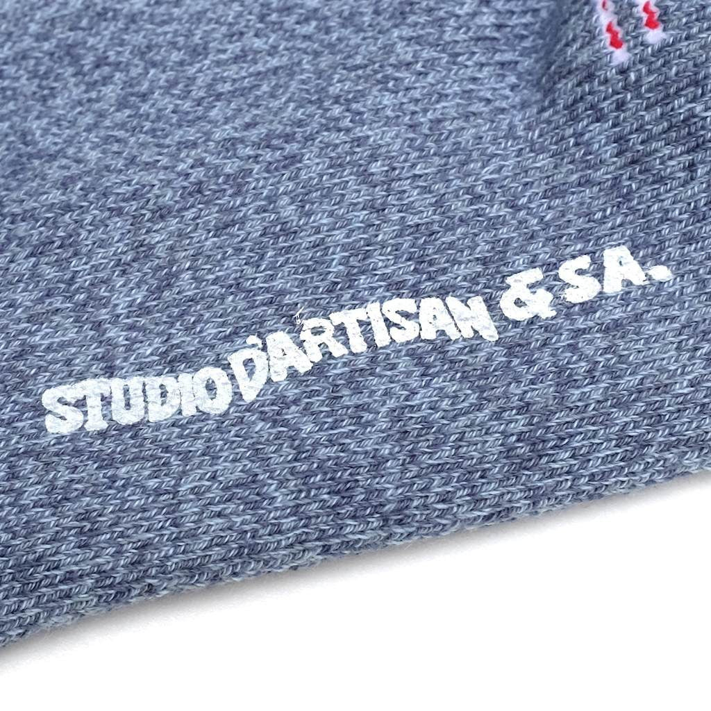 Studio D'Artisan Heather Long Socks (Denim) - Okayama Denim Accessories - Selvedge