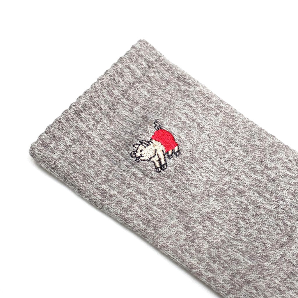 Studio D'Artisan Heather Long Socks (Light Gray) - Okayama Denim Accessories - Selvedge