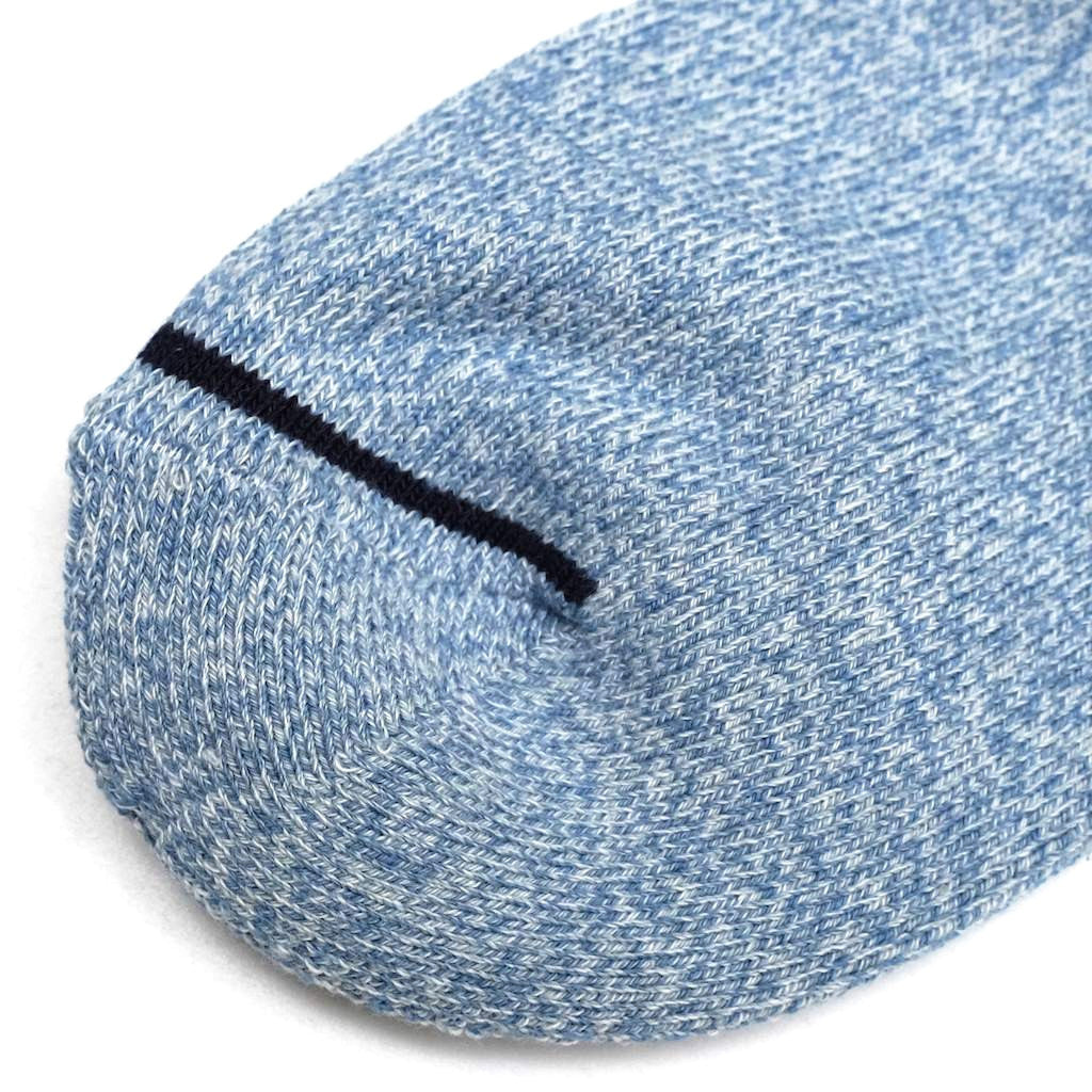 Studio D'Artisan Heather Middle Socks (Blue) - Okayama Denim Accessories - Selvedge