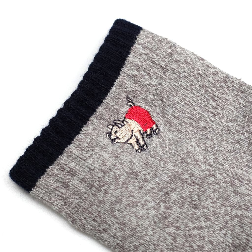 Studio D'Artisan Heather Middle Socks (Light Gray) - Okayama Denim Accessories - Selvedge