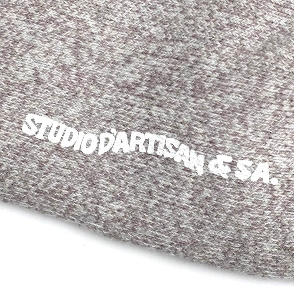 Studio D'Artisan Heather Middle Socks (Light Gray) - Okayama Denim Accessories - Selvedge