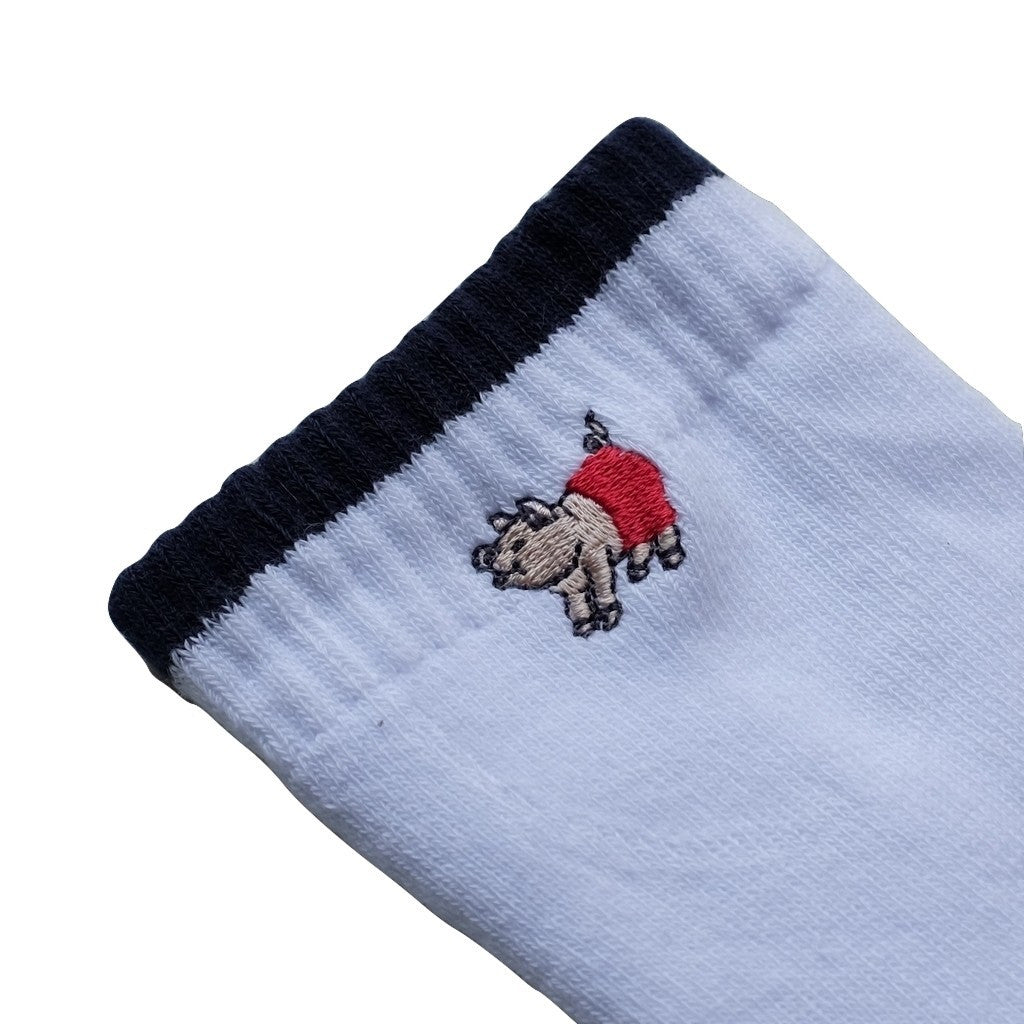 Studio D'Artisan Heather Middle Socks (White) - Okayama Denim Accessories - Selvedge