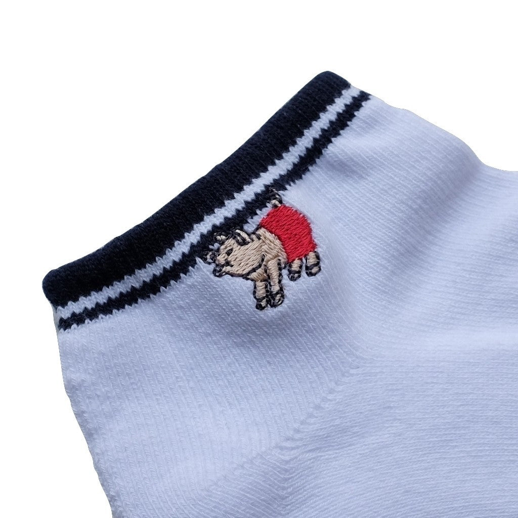 Studio D'Artisan Heather Ankle Socks (White) - Okayama Denim Accessories - Selvedge