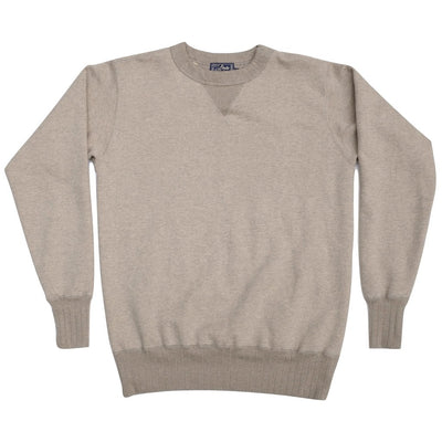 Studio D'Artisan Suvin Gold Loopwheel Crewneck Sweatshirt (Heather Gray) - Okayama Denim Sweatshirt - Selvedge