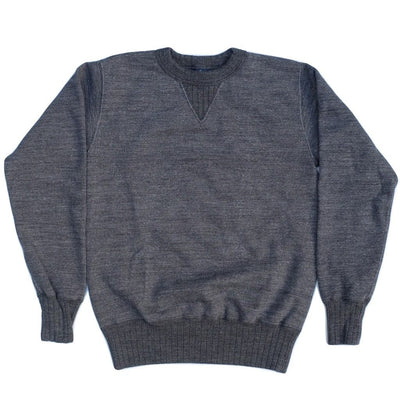 Studio D'Artisan Suvin Gold Loopwheel Crewneck Sweatshirt (Heather Black) - Okayama Denim Sweatshirt - Selvedge