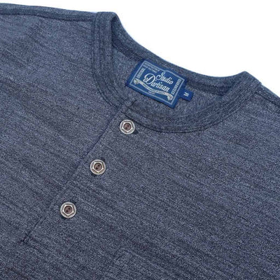 Studio D'Artisan Suvin Gold Henley (Mock Black) - Okayama Denim T-Shirts - Selvedge