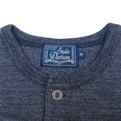 Studio D'Artisan Suvin Gold Henley (Mock Black) - Okayama Denim T-Shirts - Selvedge