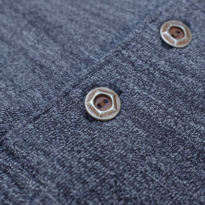 Studio D'Artisan Suvin Gold Henley (Mock Black) - Okayama Denim T-Shirts - Selvedge