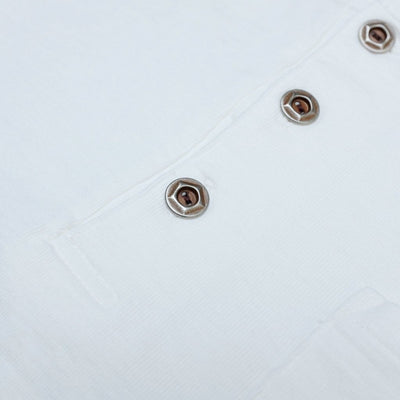 Studio D'Artisan Suvin Gold Henley (White) - Okayama Denim T-Shirts - Selvedge