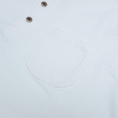 Studio D'Artisan Suvin Gold Henley (White) - Okayama Denim T-Shirts - Selvedge