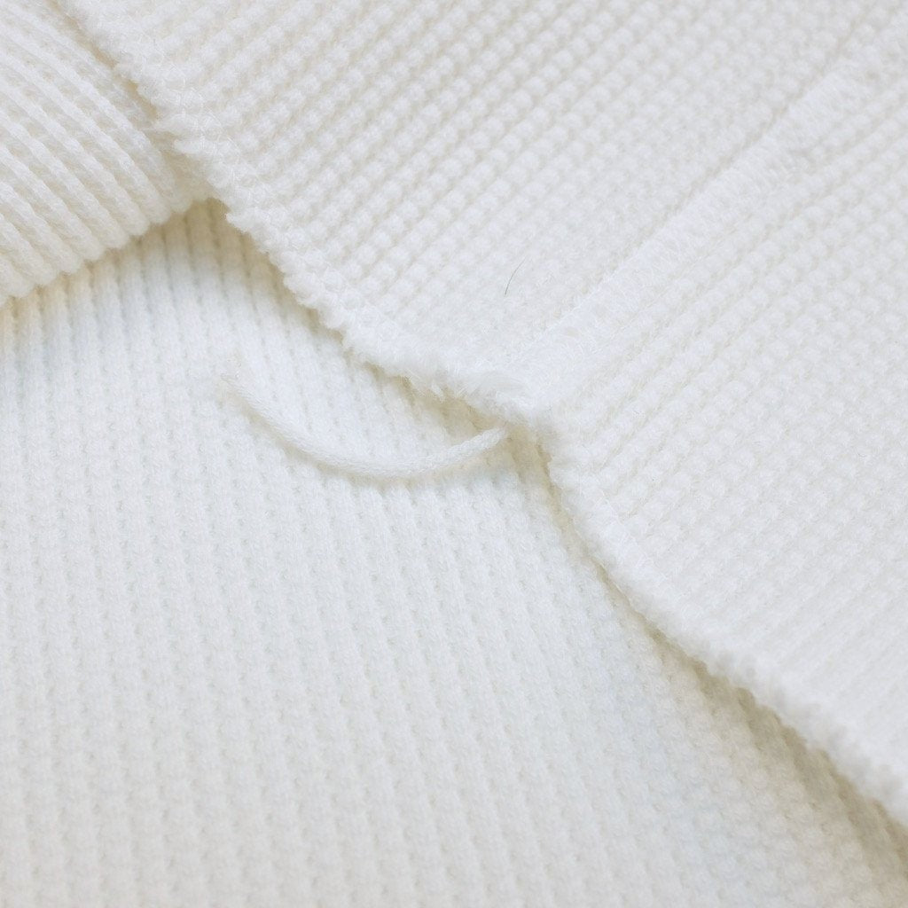 Studio D'Artisan L/S Heavy Thermal Henley (White) - Okayama Denim T-Shirts - Selvedge