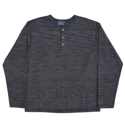 Studio D'Artisan Suvin Gold LS Henley (Mock Black) - Okayama Denim T-Shirts - Selvedge