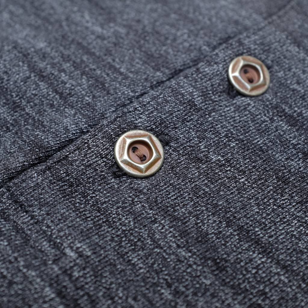 Studio D'Artisan Suvin Gold LS Henley (Mock Black) - Okayama Denim T-Shirts - Selvedge