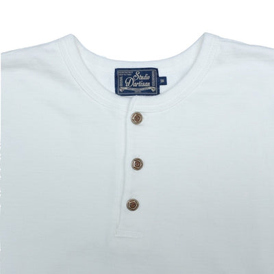 Studio D'Artisan Suvin Gold LS Henley (White) - Okayama Denim T-Shirts - Selvedge