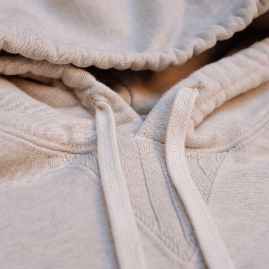 Studio D'Artisan 9951 Loopwheel Hooded Sweatshirt (Oatmeal) - Okayama Denim Sweatshirt - Selvedge