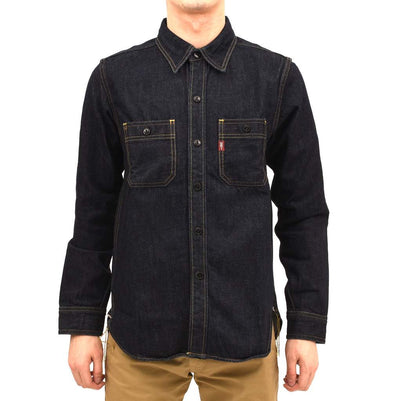 Studio D'Artisan 14oz. Selvedge Denim Work Shirt - Okayama Denim Shirt - Selvedge