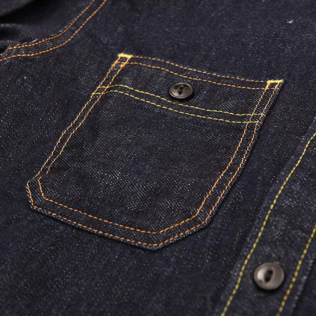 Studio D'Artisan 14oz. Selvedge Denim Work Shirt - Okayama Denim Shirt - Selvedge