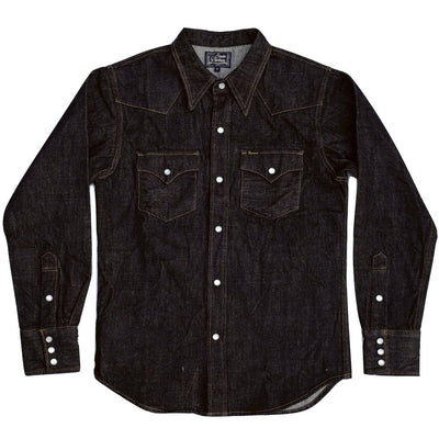 Studio D'Artisan 14oz. Selvedge Denim Western Shirt - Okayama Denim Shirt - Selvedge