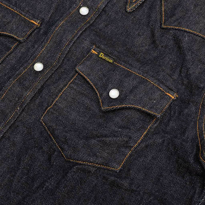 Studio D'Artisan 14oz. Selvedge Denim Western Shirt - Okayama Denim Shirt - Selvedge