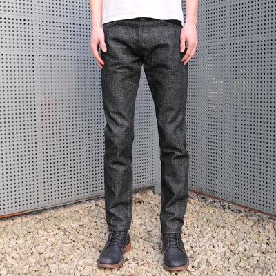 Studio D'Artisan Black "Sashiko Denim" Jeans (Relax Tapered)