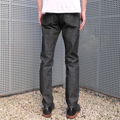 Studio D'Artisan Black "Sashiko Denim" Jeans (Relax Tapered)