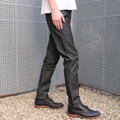 Studio D'Artisan Black "Sashiko Denim" Jeans (Relax Tapered)