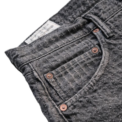 Studio D'Artisan Black Boro "Sashiko Denim" Jeans (Relax Tapered)