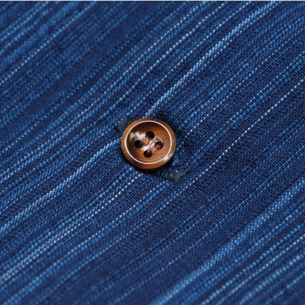 Studio D'Artisan Indigo Shijira Kasuri S/S Shirt