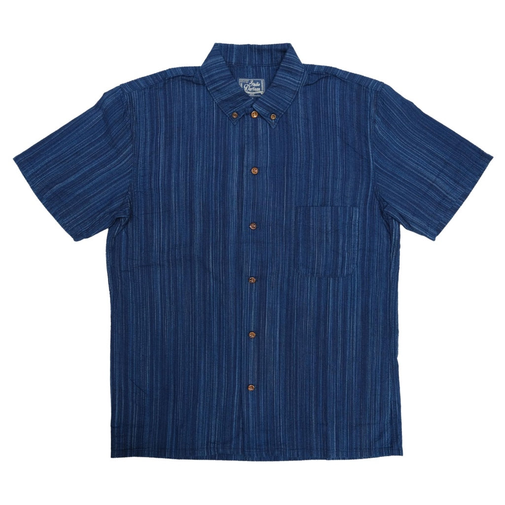 Studio D'Artisan Indigo Shijira Kasuri S/S Shirt - Okayama Denim