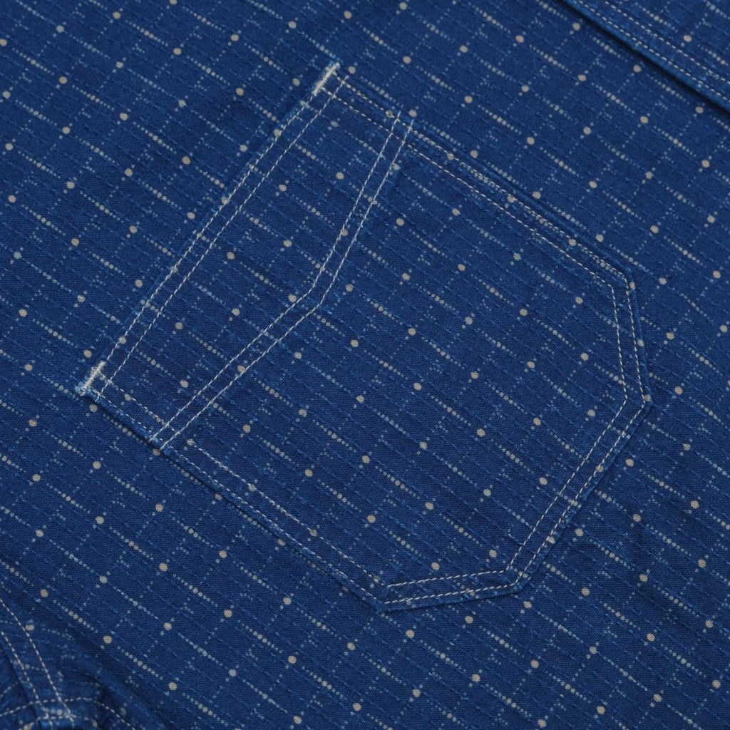 Studio D'Artisan "Railroad" Indigo Dot Wabash Sashiko S/S Shirt