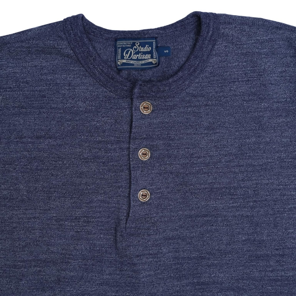 [Pre-Order] Studio D'Artisan Suvin Gold L/S Henley (Heather Navy)