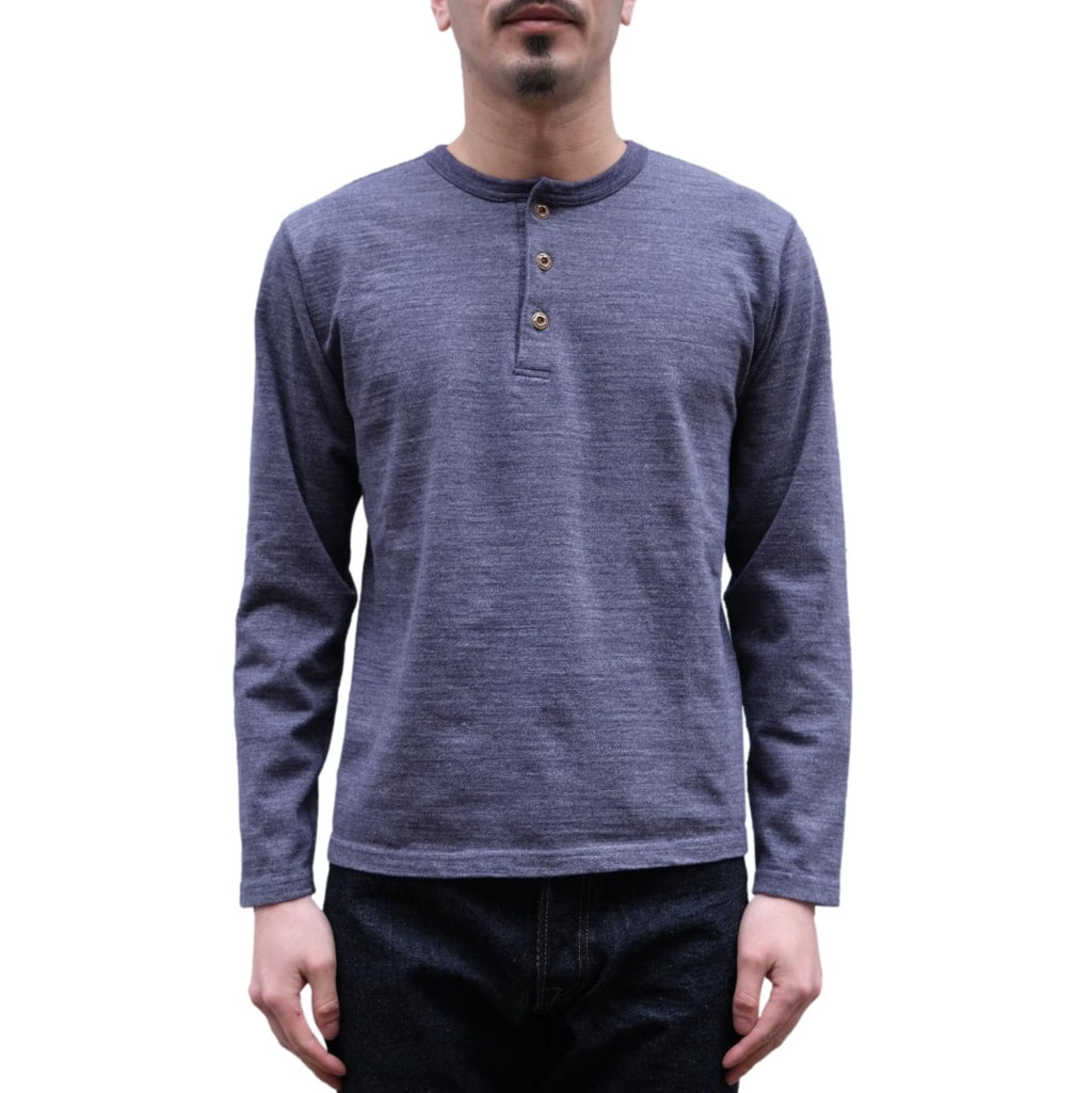 [Pre-Order] Studio D'Artisan Suvin Gold L/S Henley (Heather Navy)