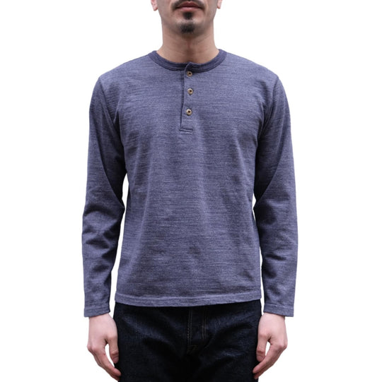 [Pre-Order] Studio D'Artisan Suvin Gold L/S Henley (Heather Navy)