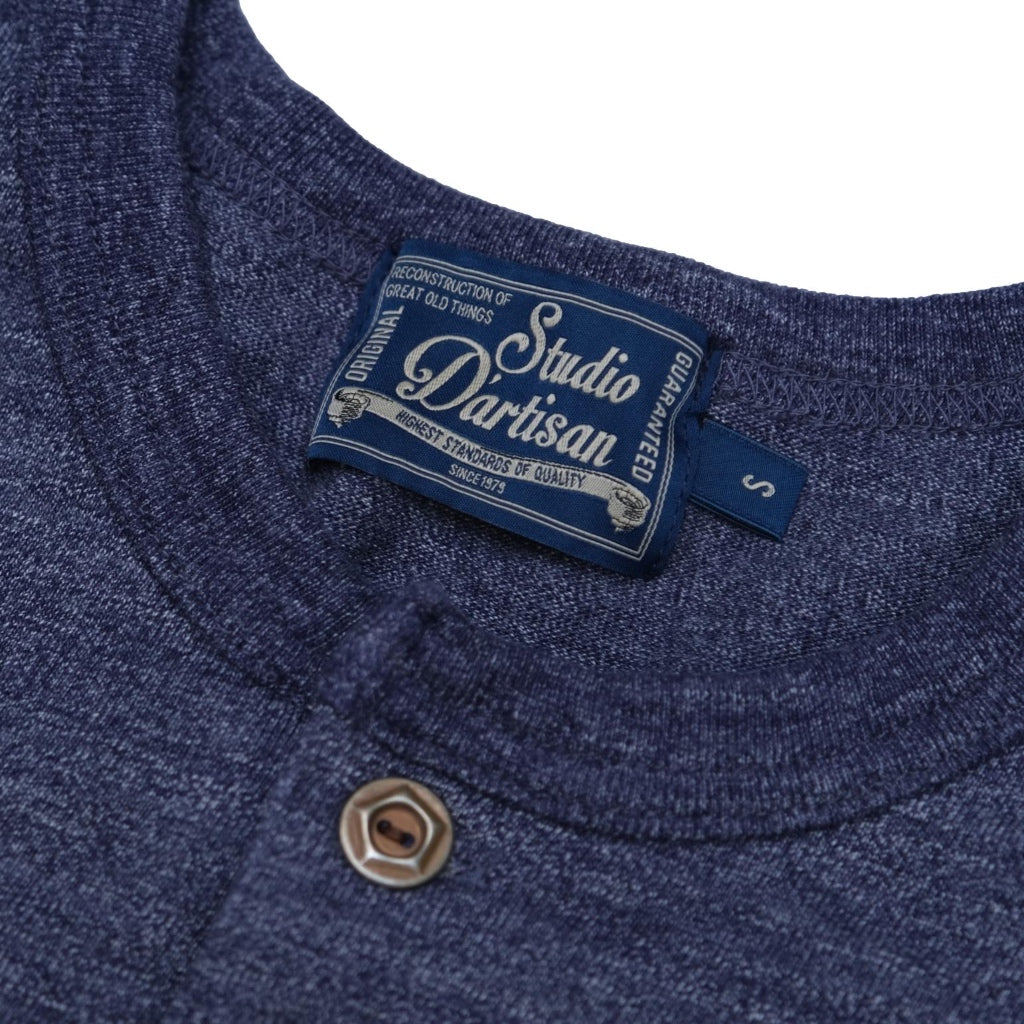 [Pre-Order] Studio D'Artisan Suvin Gold L/S Henley (Heather Navy)
