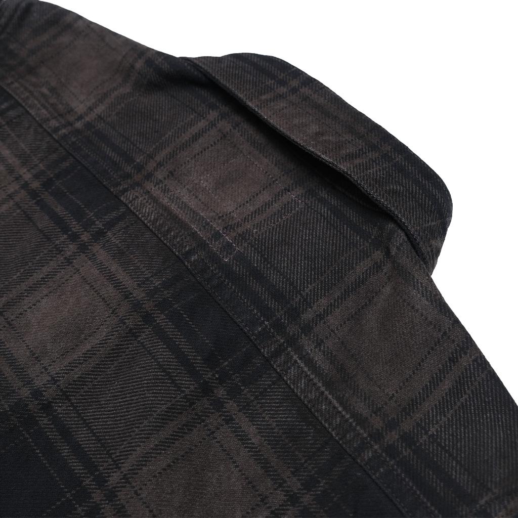 Studio D'Artisan "Amami Dorozome" Heavyweight Check Flannel Shirt (Dark Brown)