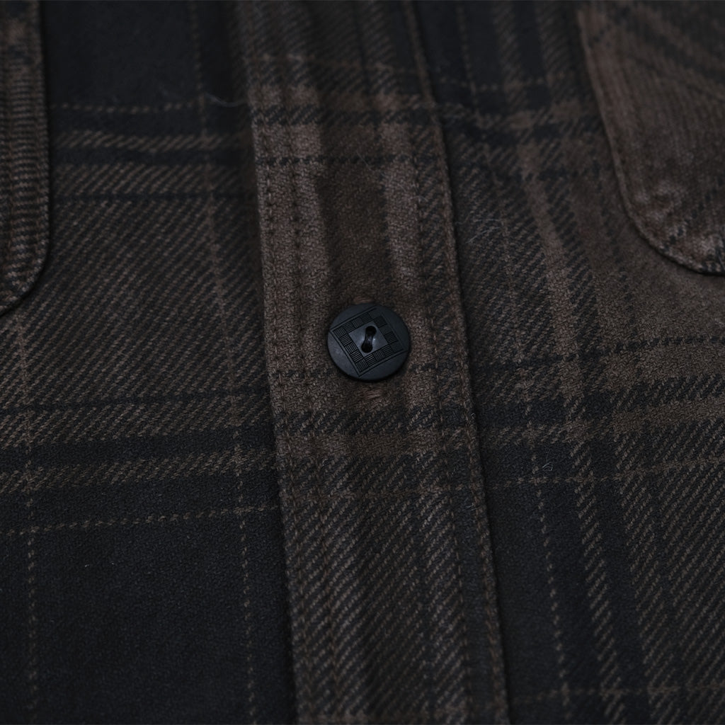 Studio D'Artisan "Amami Dorozome" Heavyweight Check Flannel Shirt (Dark Brown)