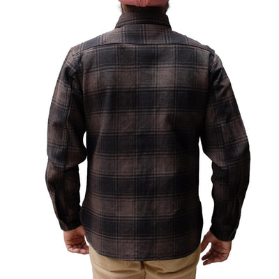 Studio D'Artisan "Amami Dorozome" Heavyweight Check Flannel Shirt (Dark Brown)